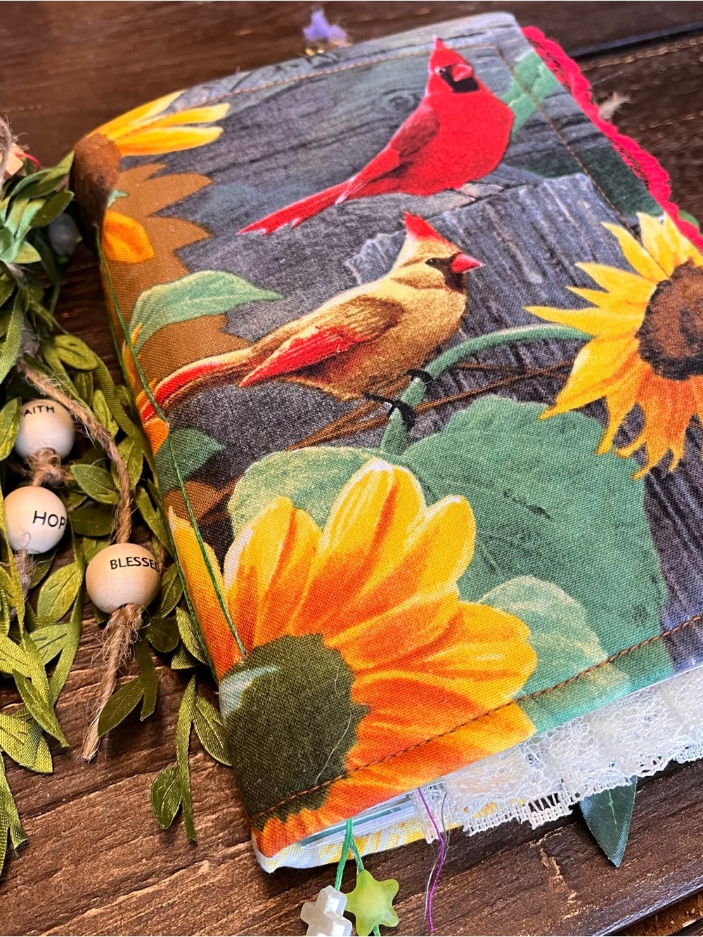 Bird Cardinal Junk Journal Faith Christian Floral Softcover 3 Signatures - Picture 2 of 16